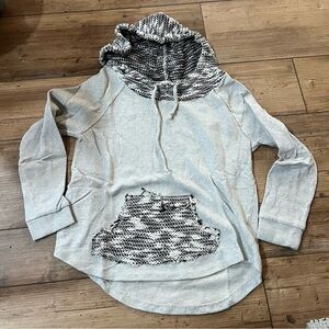 Mystree Gray Hoodie with Black Patterned Accents